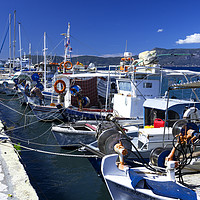 Buy canvas prints of Fishing boats of Corfu Town  by Rob Hawkins