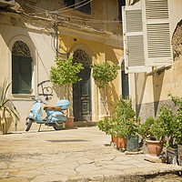 Buy canvas prints of Corfu Street Scooter  by Rob Hawkins