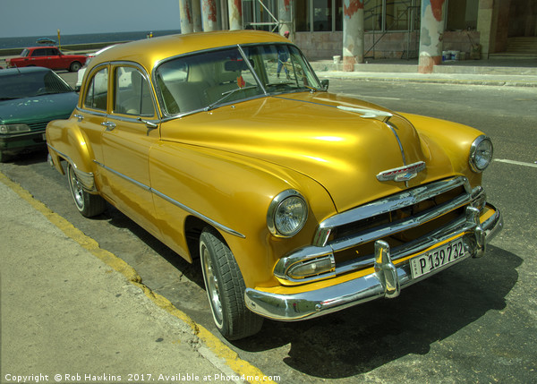 Yellow Chevy  Picture Board by Rob Hawkins