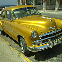 Buy canvas prints of Yellow Chevy  by Rob Hawkins