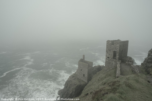 Botallack in the mist  Picture Board by Rob Hawkins