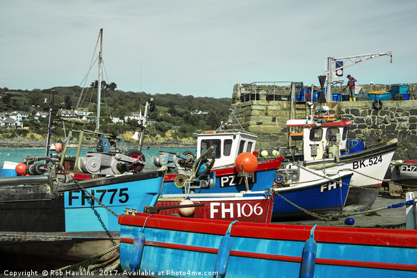 Coverack Boats  Picture Board by Rob Hawkins