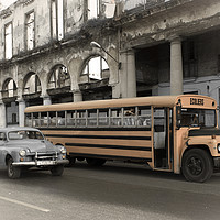 Buy canvas prints of Havana School Bus  by Rob Hawkins