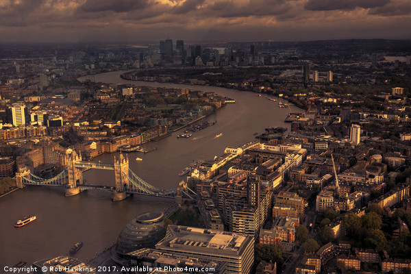 Thames Meander Cityscape  Picture Board by Rob Hawkins