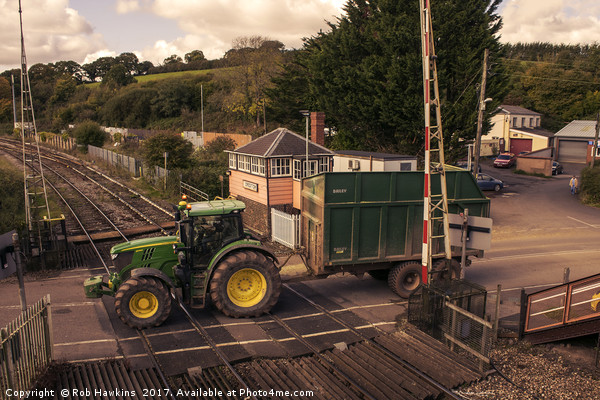 Crediton Tractor crossing  Picture Board by Rob Hawkins