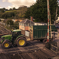 Buy canvas prints of Crediton Tractor crossing  by Rob Hawkins