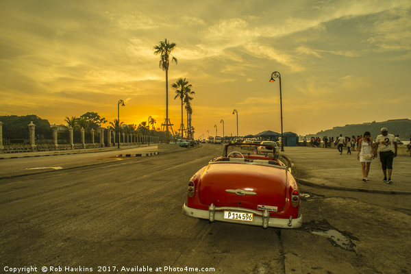 Habana convertible sunset  Picture Board by Rob Hawkins