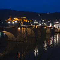 Buy canvas prints of Heidelberg Bridge and Castle by Night  by Rob Hawkins