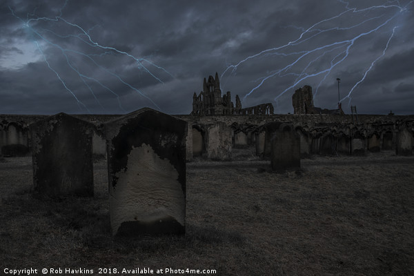 Whitby Abbey storm  Picture Board by Rob Hawkins