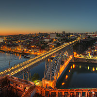 Buy canvas prints of Porto twylight bridge  by Rob Hawkins