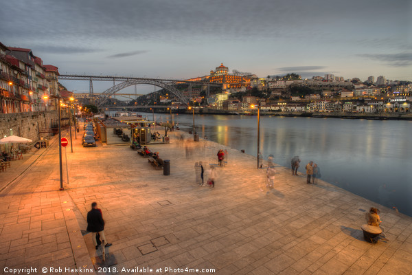 Porto Bridge Dusk  Picture Board by Rob Hawkins