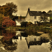 Buy canvas prints of Grand Western Canal at Rock Cottage by Rob Hawkins