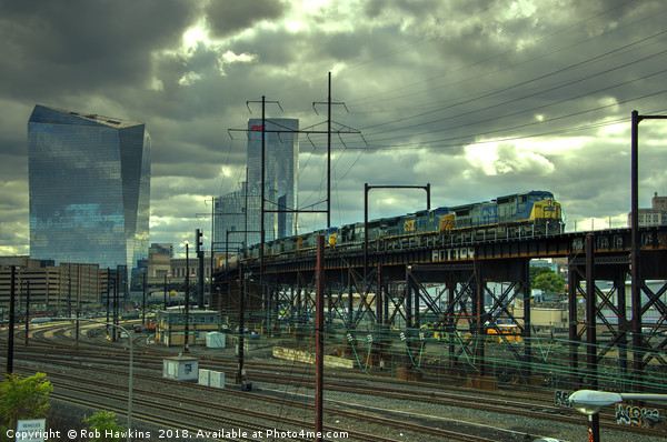 Philadelphia Skyline Freight Picture Board by Rob Hawkins