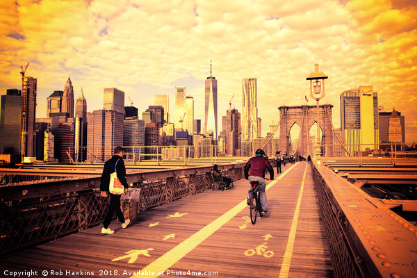 Brooklyn Bridge Manhattan skyline  Picture Board by Rob Hawkins