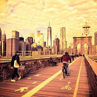 Buy canvas prints of Brooklyn Bridge Manhattan skyline  by Rob Hawkins