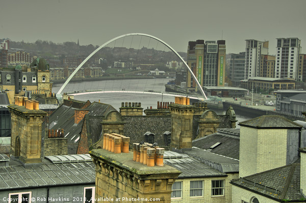 Rooftops upon Tyne Picture Board by Rob Hawkins