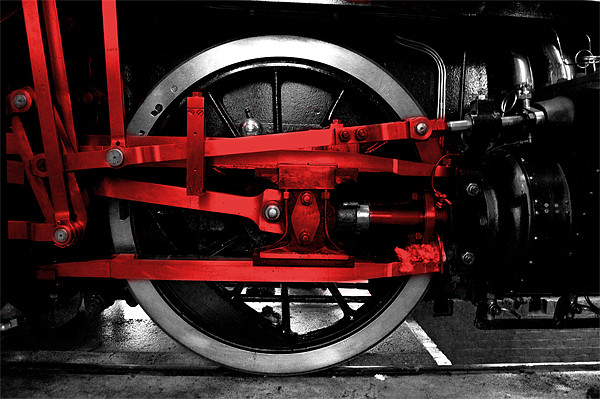 Red wheel of steel Picture Board by Rob Hawkins