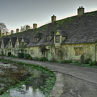 Buy canvas prints of Winter at Bibury Almhouses by Rob Hawkins