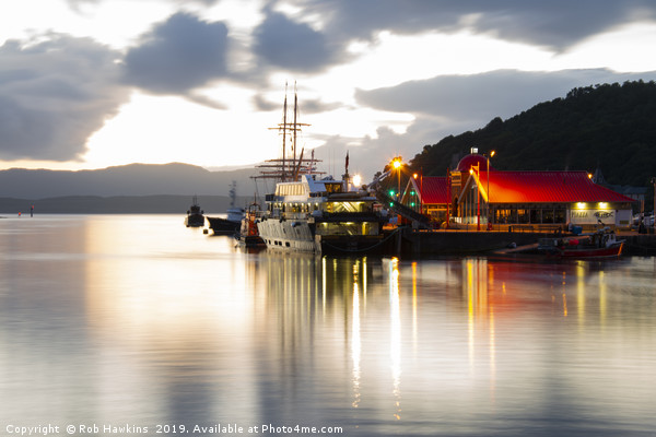 Oban Ferry Twylight Picture Board by Rob Hawkins