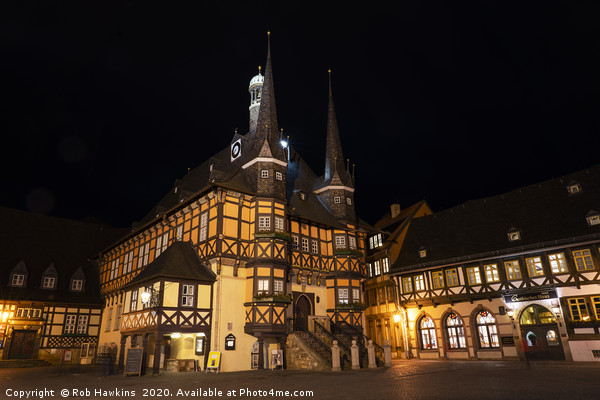 Wernigerode Rathaus bei Nacht Picture Board by Rob Hawkins