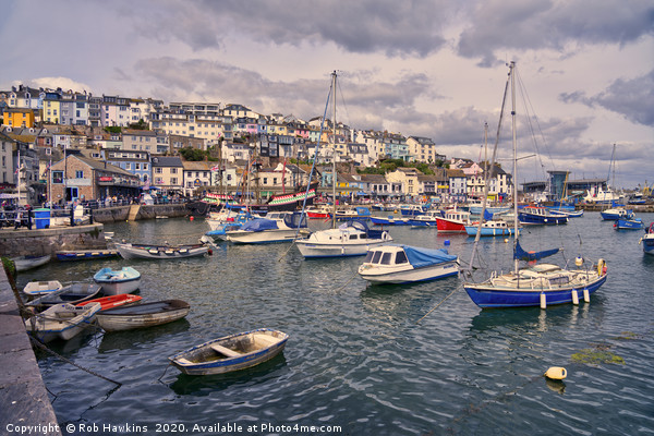 Brixham Harbour Boats  Picture Board by Rob Hawkins