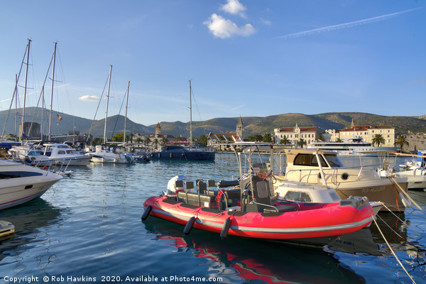 Trogir Red Boat Vista  Picture Board by Rob Hawkins