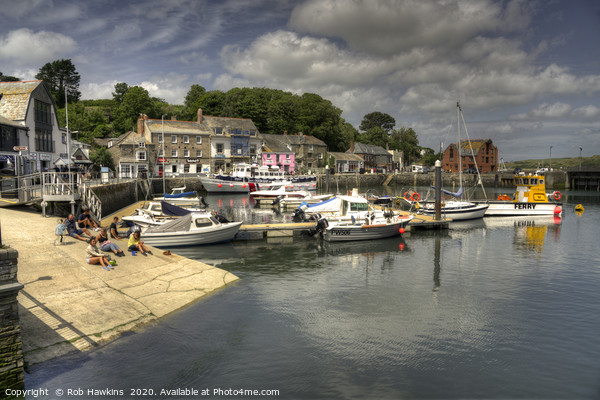 Padstow Harbour Reflected Picture Board by Rob Hawkins