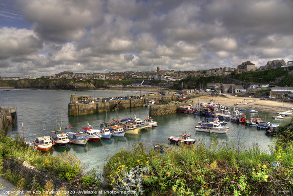 Newquay Harbour Vista Picture Board by Rob Hawkins