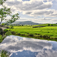 Buy canvas prints of River Ure Bridge Reflections by Rob Hawkins