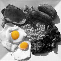Buy canvas prints of The classic Full English Breakfast with the eggs i by Rob Hawkins