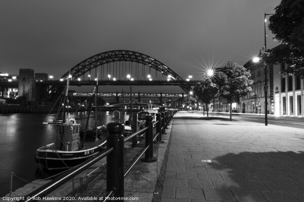 Tyne Bridge by night Picture Board by Rob Hawkins