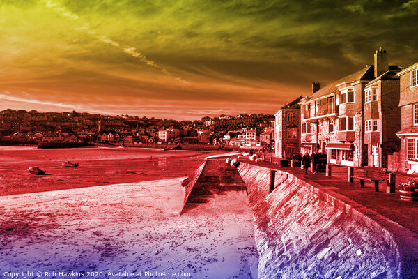 St Ives in Technicolor Picture Board by Rob Hawkins