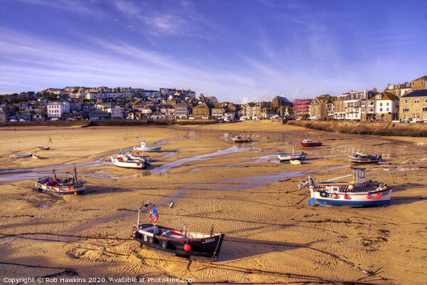 St Ives beach boats           Picture Board by Rob Hawkins