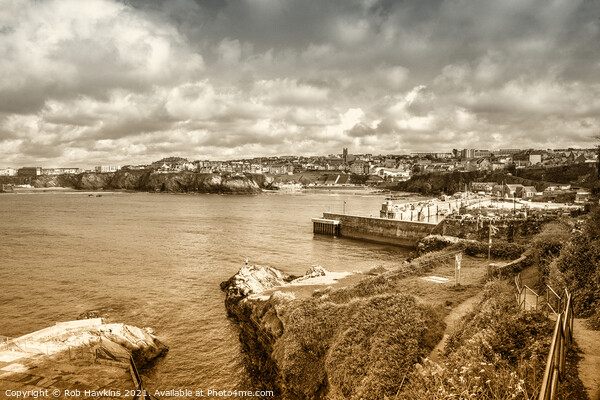 Newquay toned Seascape  Picture Board by Rob Hawkins