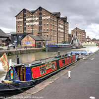 Buy canvas prints of Gloucester Docks Narrowboat by Rob Hawkins