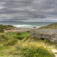 Buy canvas prints of Gwithian Pill Box Seascape by Rob Hawkins