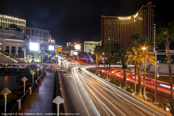 Light Trails on the strip  Picture Board by Rob Hawkins