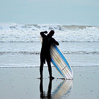 Buy canvas prints of Woolacombe Surfer by Alexia Miles