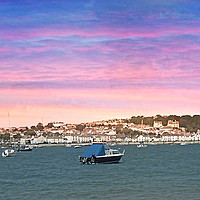 Buy canvas prints of   SUNSET OVER APPLEDORE                            by Alexia Miles