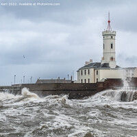 Buy canvas prints of Arbroath Signal Tower in Storm by Douglas Kerr