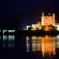 Buy canvas prints of Eilean Donan Castle at Night by Douglas Kerr