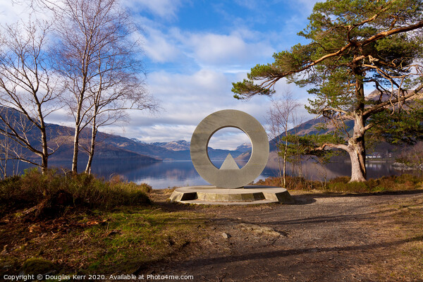Loch Lomond National Park Memorial Sculpture Picture Board by Douglas Kerr