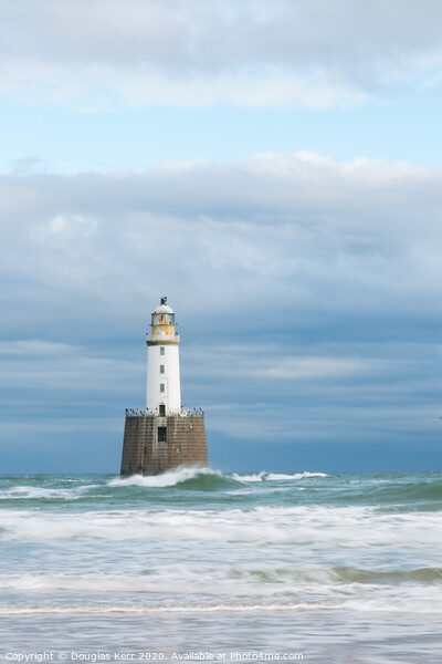 Rattray Head Lighthouse in splashing waves Picture Board by Douglas Kerr