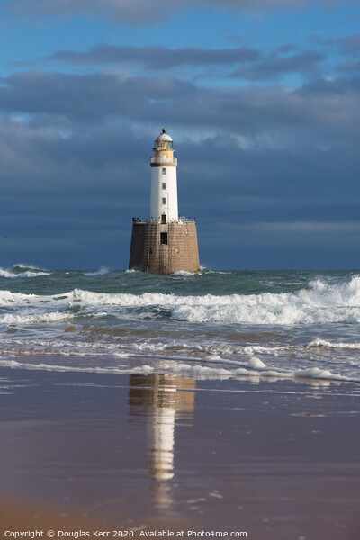 Rattray Head Lighthouse, reflection in sand. Picture Board by Douglas Kerr