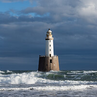 Buy canvas prints of Rattray Head Lighthouse, rough waves, Peterhead by Douglas Kerr
