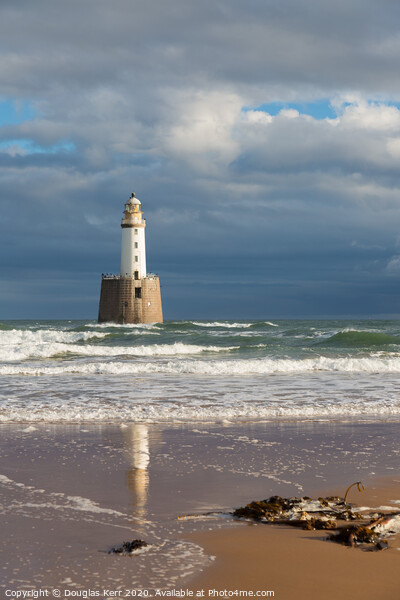 Rattray Head Lighthouse, reflection and seaweed in Picture Board by Douglas Kerr