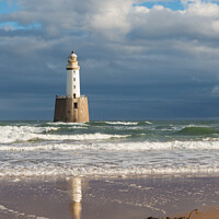 Buy canvas prints of Rattray Head Lighthouse, reflection and seaweed in by Douglas Kerr