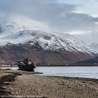 Buy canvas prints of The Corpach Shipwreck,  Old Boat of Caol, Ben Nevis in Background by Douglas Kerr