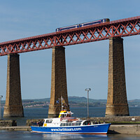 Buy canvas prints of Forth Belle docks with tour passengers at South Qu by Douglas Kerr
