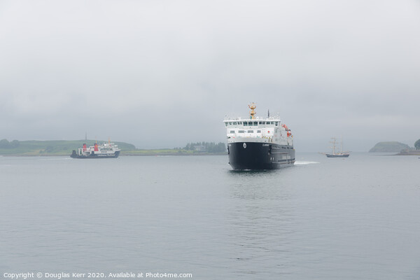 Calmac ferries, MV Clansman arriving in Oban, MV Hebridean Isles Picture Board by Douglas Kerr